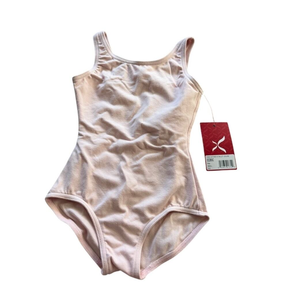 NWT‎ Capezio Leotard Pink with Ballet Legline Girls Small
